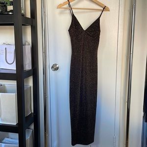 Black sparkle reformation dress